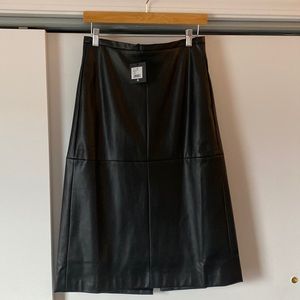 Joe’s jeans faux leather black midi skirt M